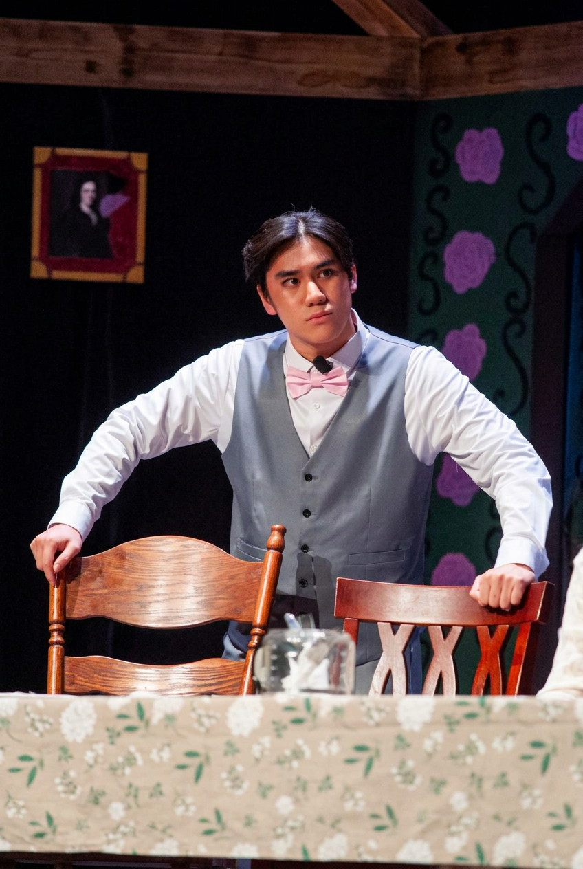Remy — stage portrait in vest and bow tie