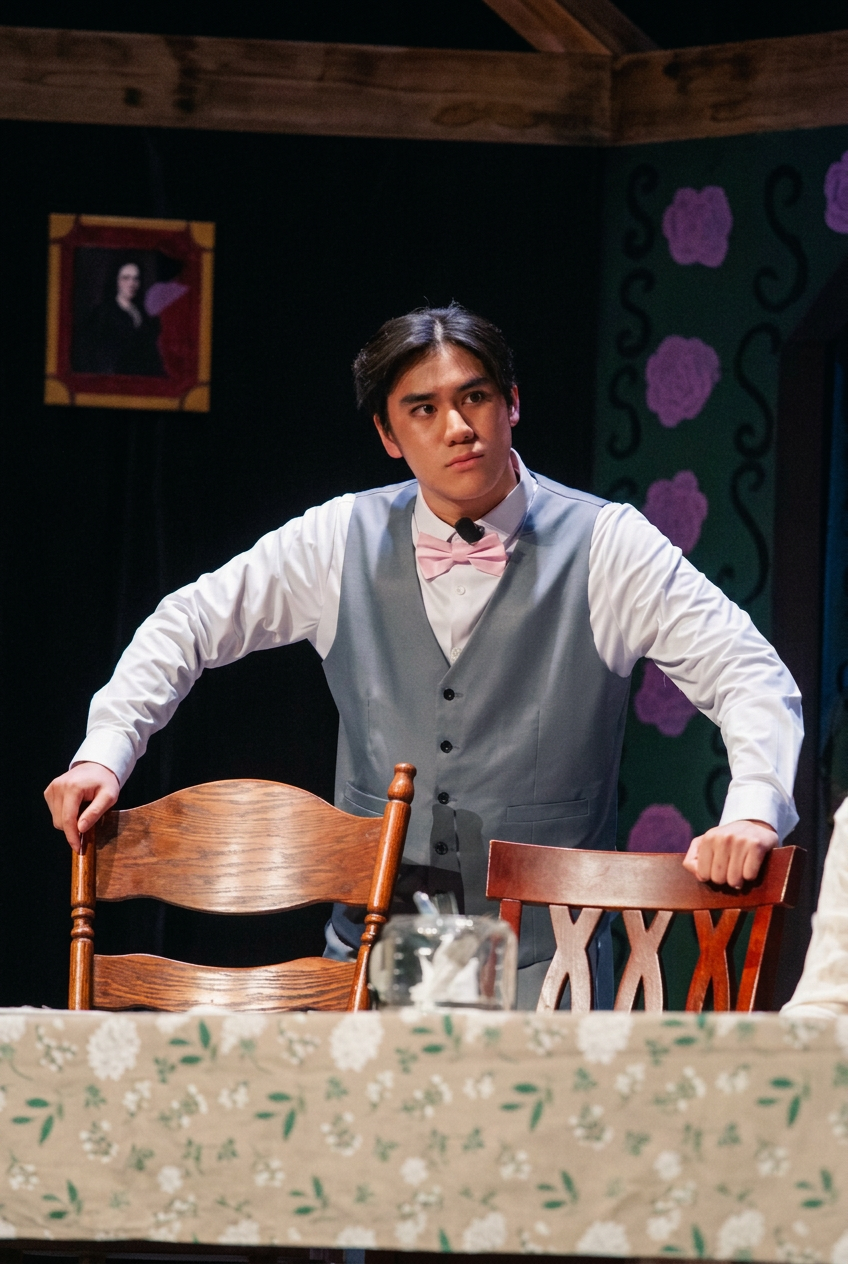 Remy — stage portrait in vest and bow tie